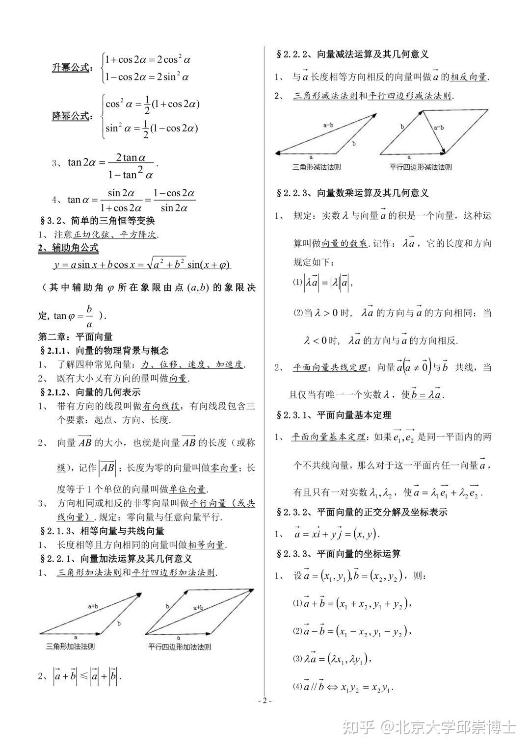 高中数学知识总结(详细版),带你俯瞰高中数学三年知识 - 知乎