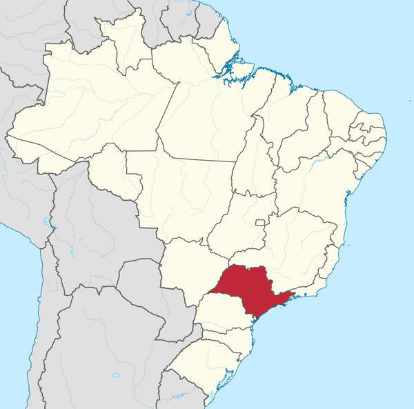 圣保罗州在巴西的位置
