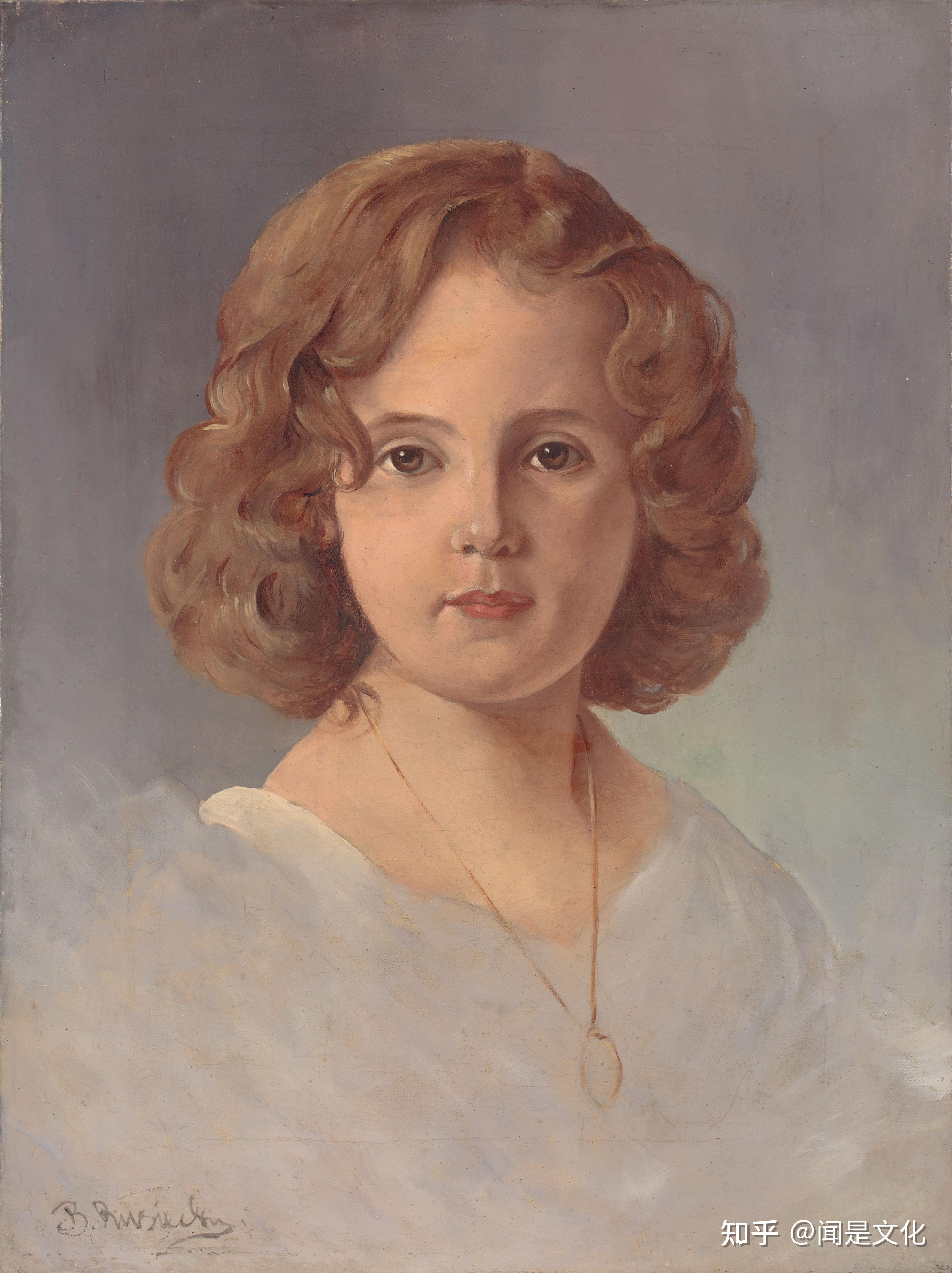 画家鲁塞克写实但略显感伤的作品女孩肖像