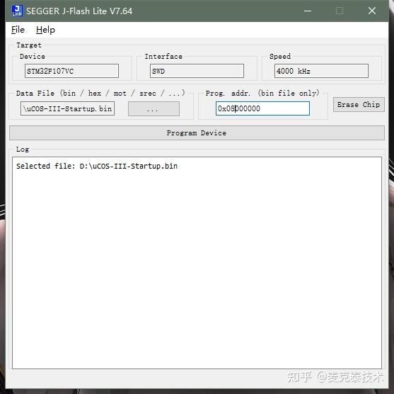 如何用JFlash Lite和JLink BASE烧写STM32F107VC板子的内部Flash？ 知乎