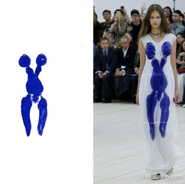 céline 2017春夏collection中以艺术家伊夫·克莱因,《无题人体测量