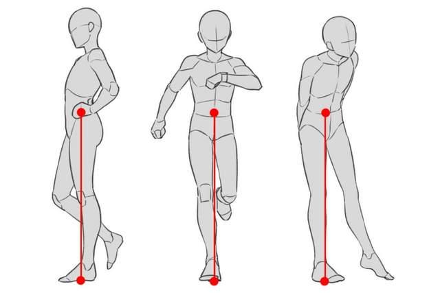 教你人体动态重心线的画法教程!