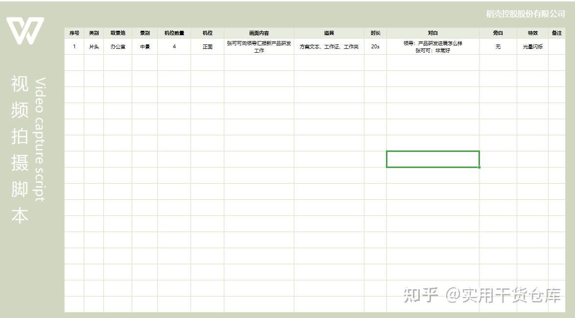 短视频抖音电商编导剧本分镜拍摄内容策划脚本计划表格方案模板