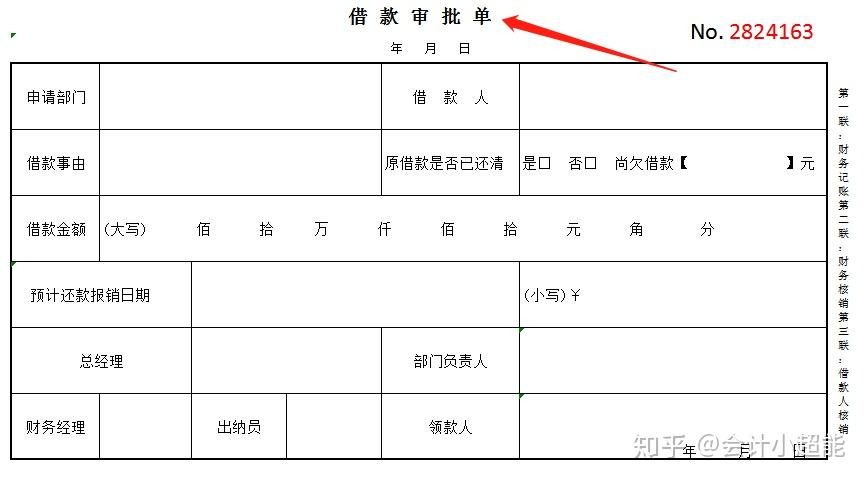 单4,付款申请书5,领料单6,用款申请单7,差旅费报销单8,借款审批单9