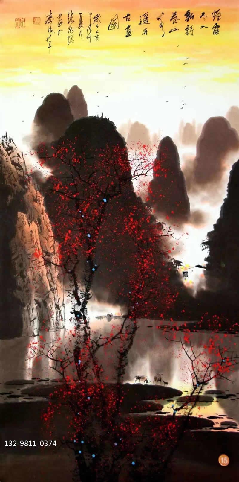 作为广西桂林的画家,张泉踪对漓江山水情有独钟.