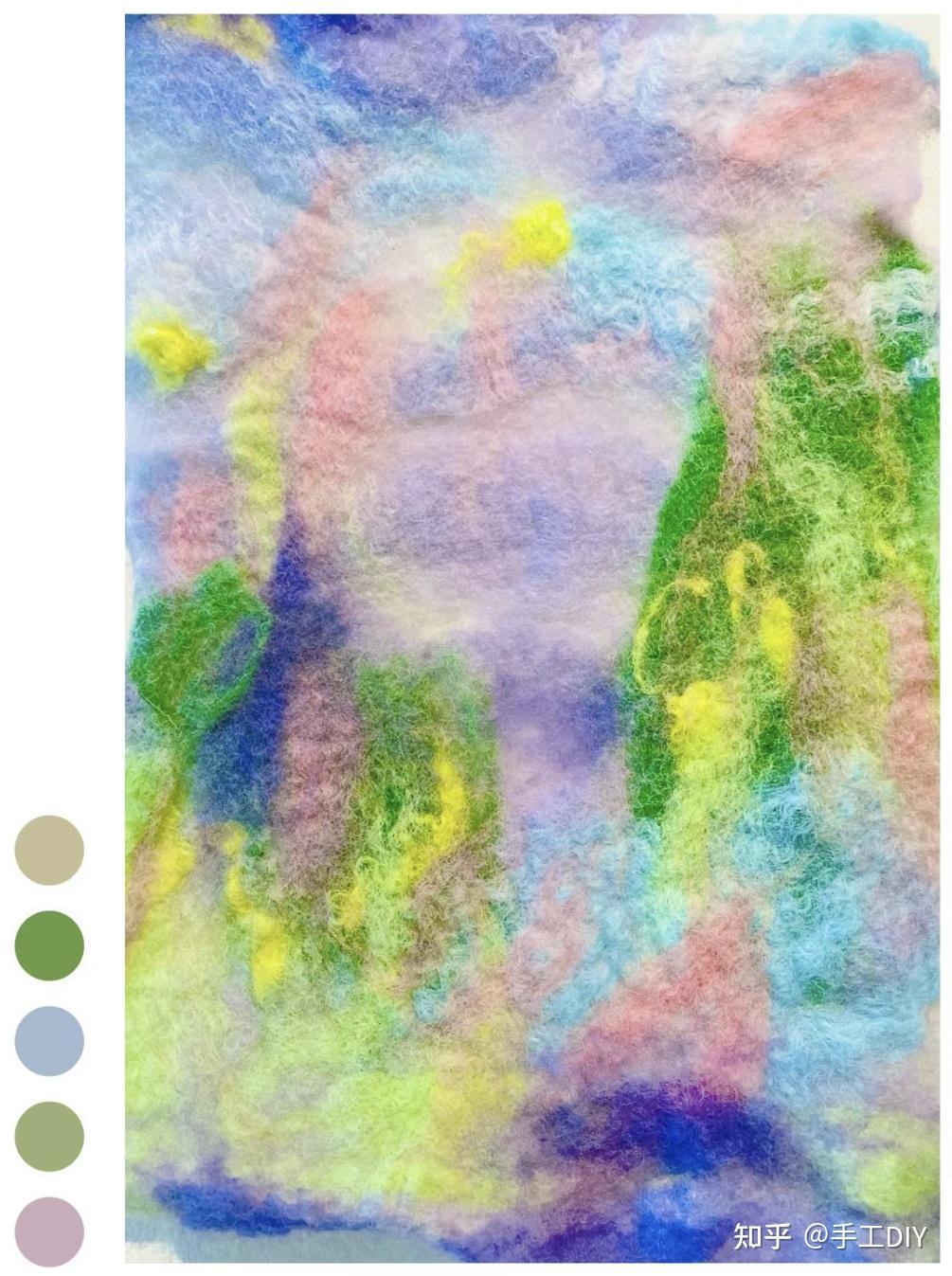 diy湿毡丨不用针戳,用肥皂水搓出来的羊毛毡,有没有治愈到你?