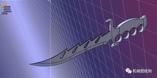 武器模型猎刀匕首3d数模图纸stp格式