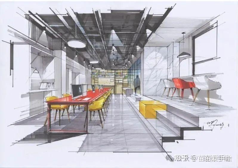 分享两套室内马克笔步骤图，学习学习！ - 知乎