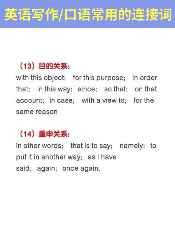 英语口语、写作常用的连接词 - 知乎