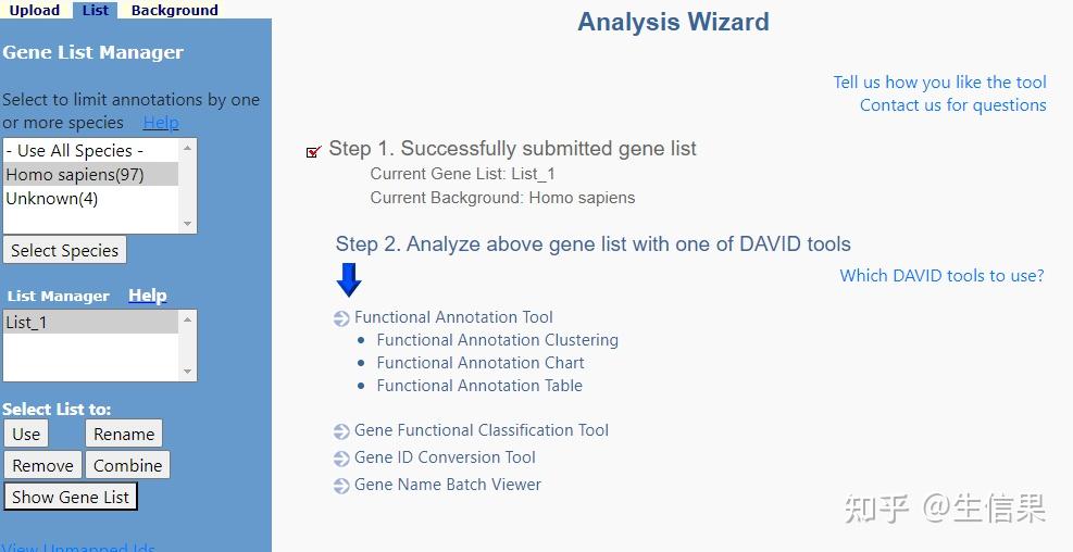 保姆级教程！！小果教你如何使用DAVID数据库并可视化结果！！！ - 知乎