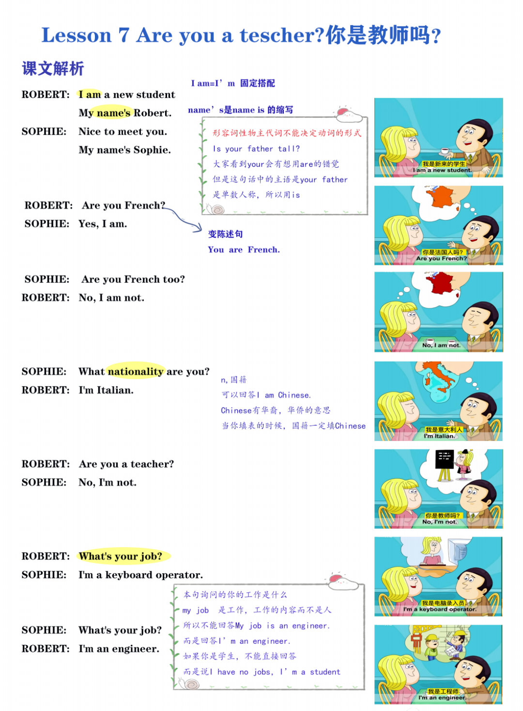 新概念英语第一册L1-71彩图笔记，课本知识点全拿下！ - 知乎