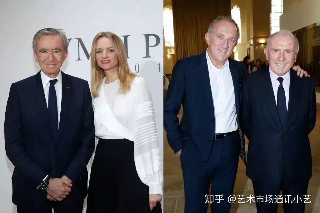 左:伯纳德·阿诺特和女儿德尔斐娜·阿诺特;右:弗朗索瓦-亨利·皮诺