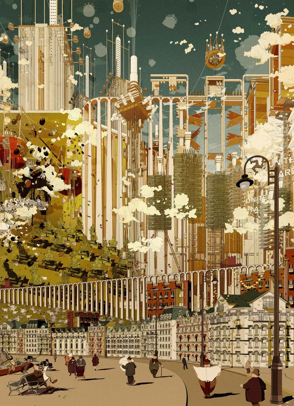 建筑插画风想象凝聚力下的新英国首都