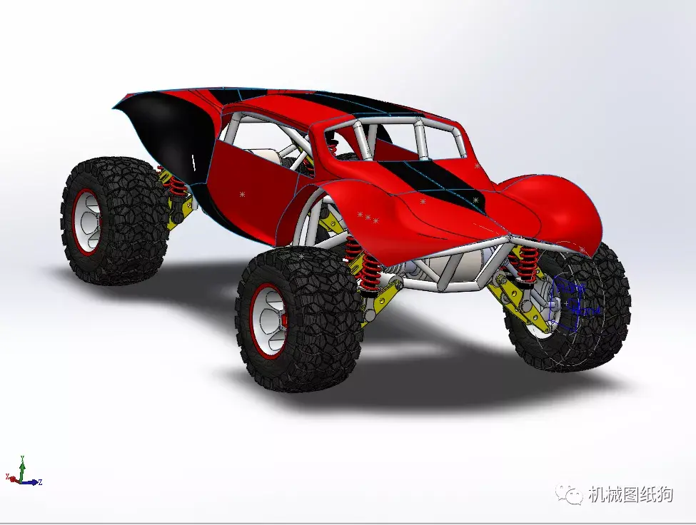 rc遥控车offroad4x4越野模型车3d图纸solidworks设计