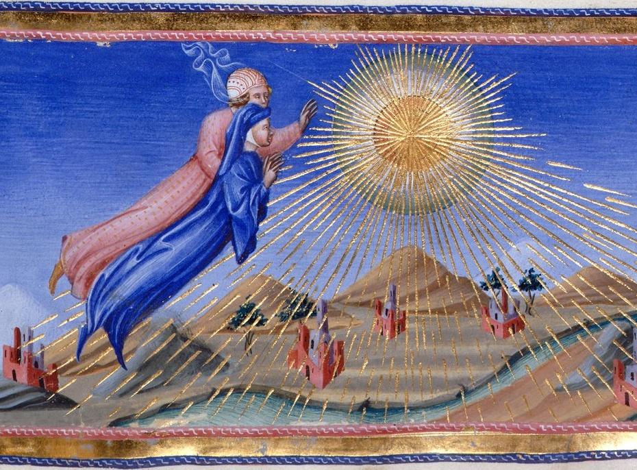 但丁《神曲·天堂篇》手稿插图,giovanni di paolo绘,约1450年,大英