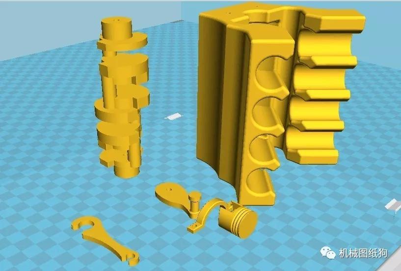 【3d打印】v8发动机简易内部演示结构3d打印图纸 stl格式