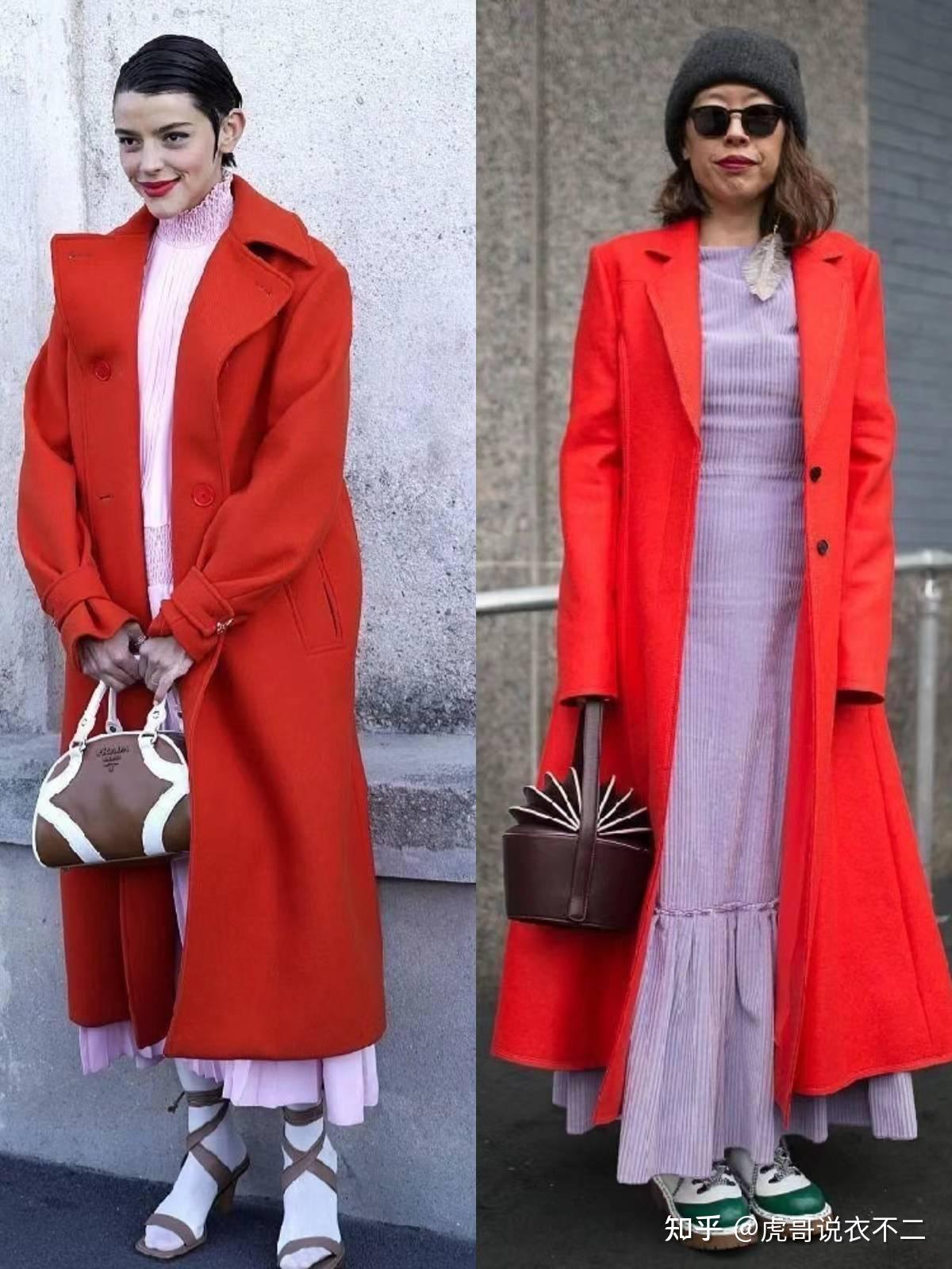 二,2023年穿洋气红大衣,重点关注内搭