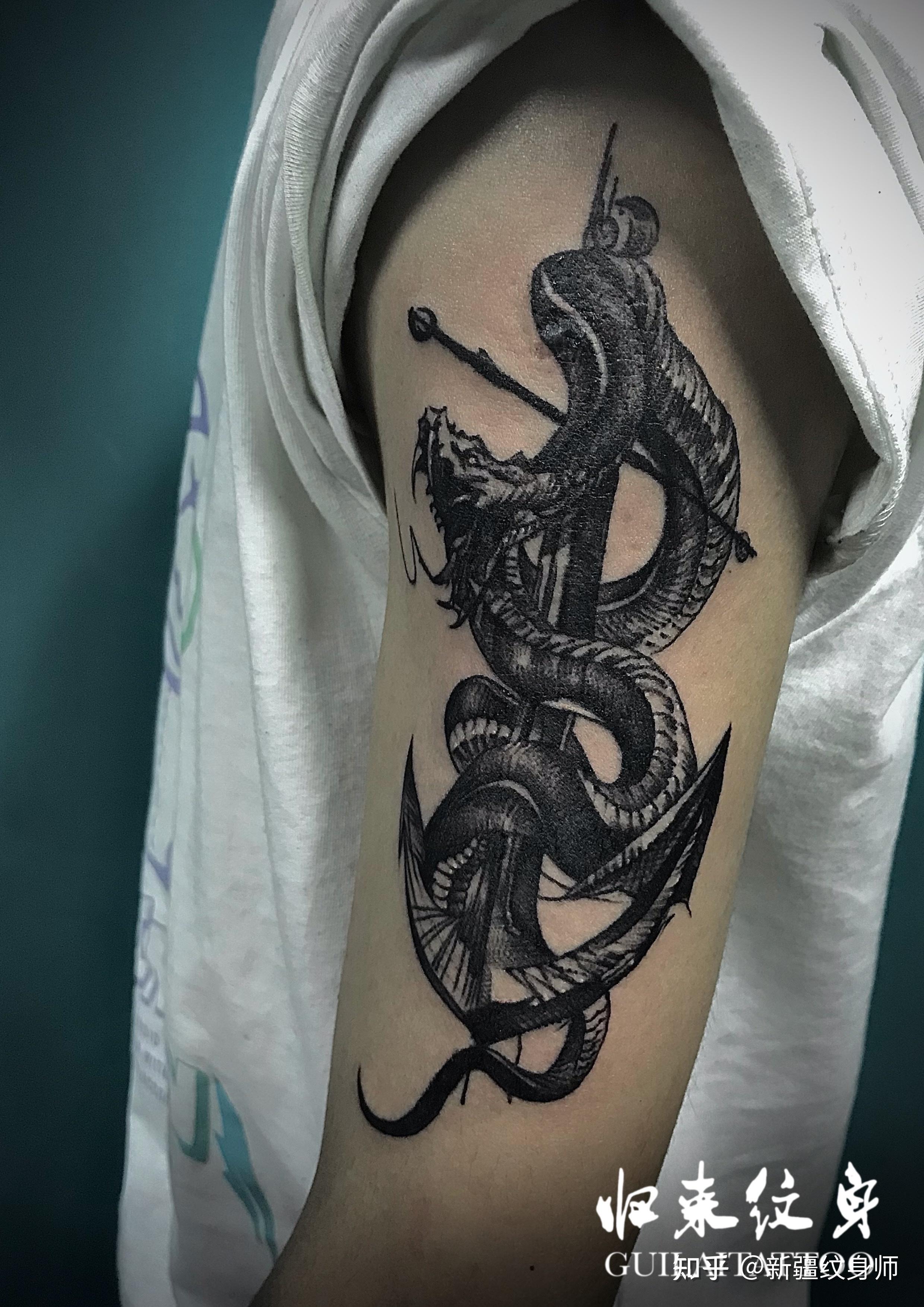 今日纹身作品一一大蟒蛇