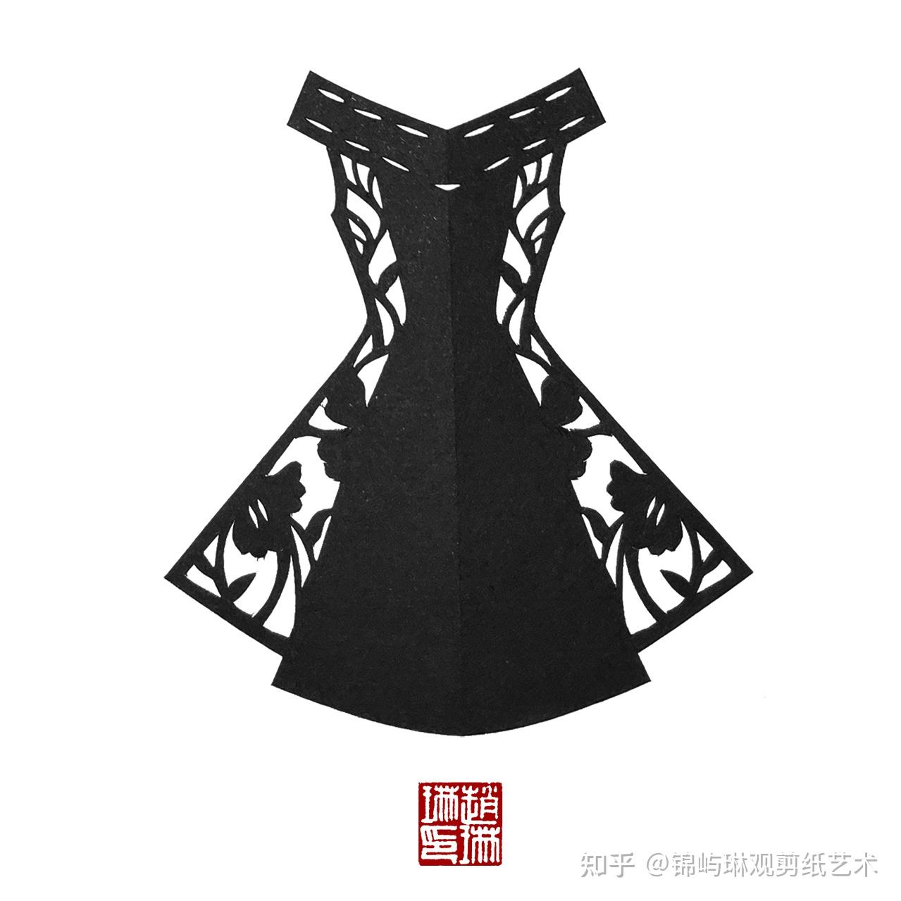 剪纸外话小黑裙