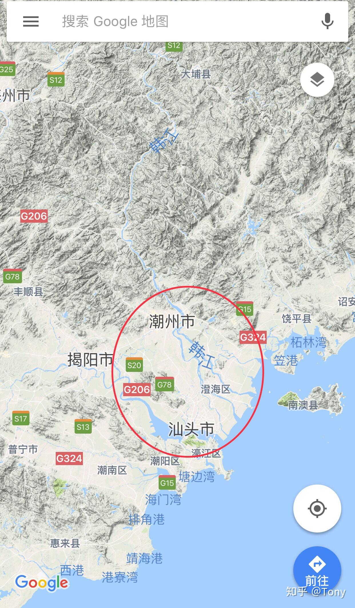 潮汕惠三地是山區河谷型城鎮,從下面圖1圖2地圖可以看出,潮汕地區是