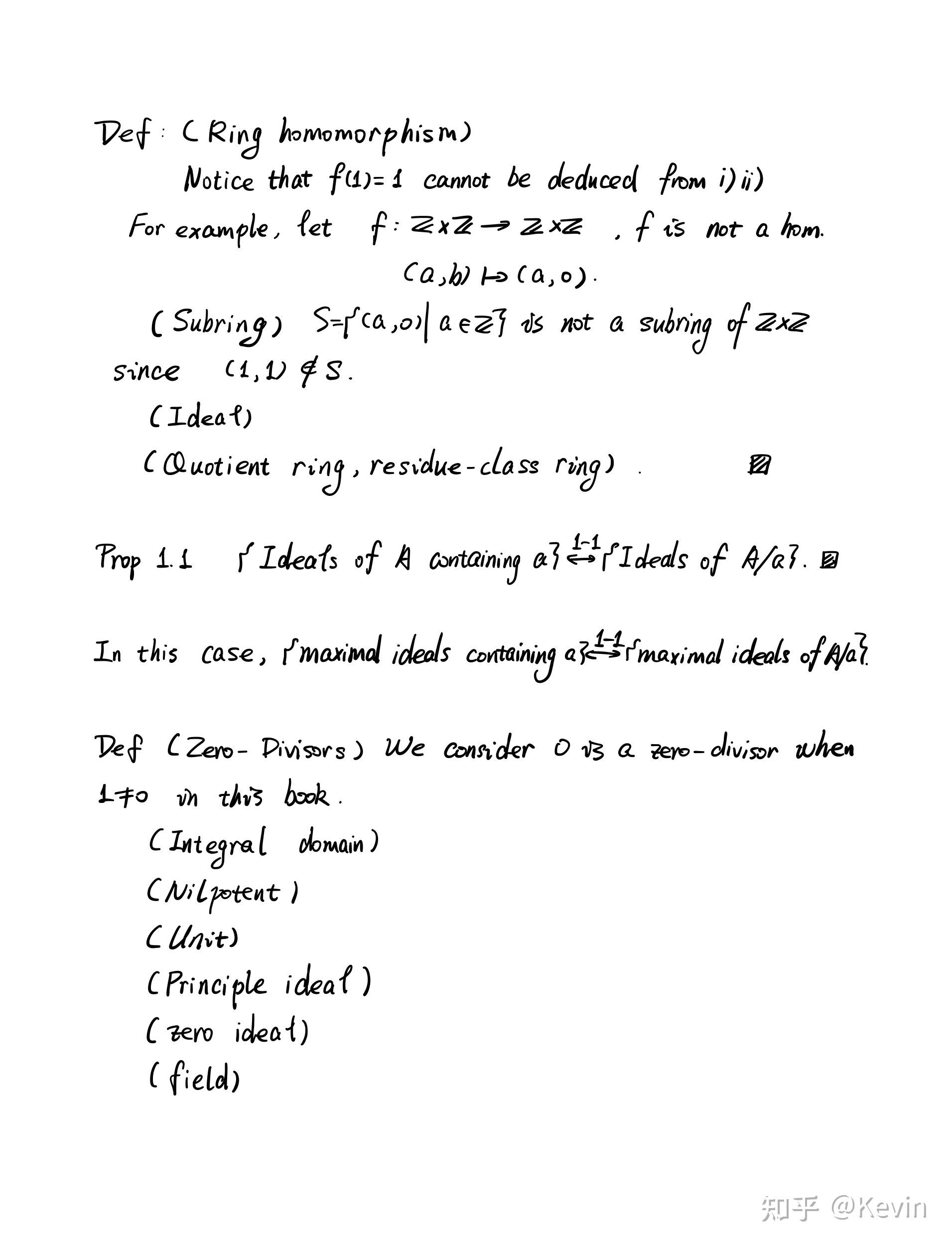 Atiyah&MacDonald Commutative Algebra笔记chap1 - 知乎