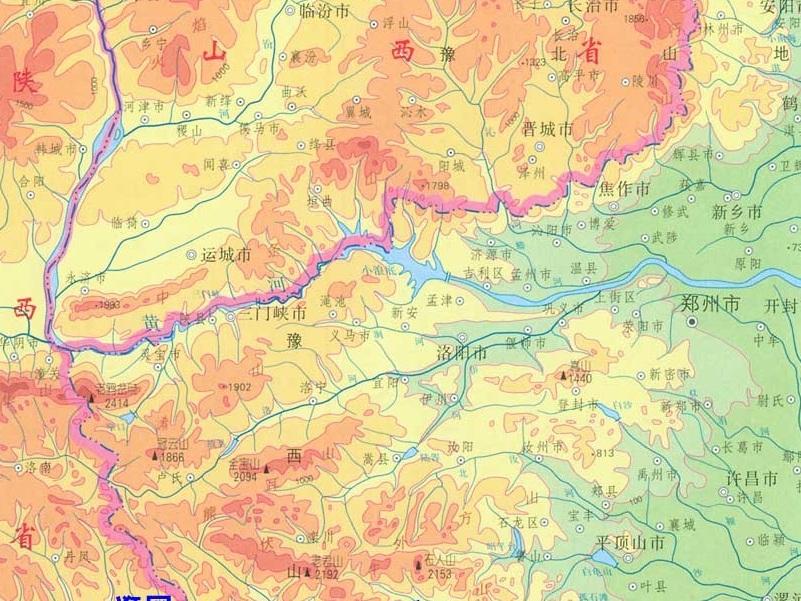 中国几个古都的地形二洛阳