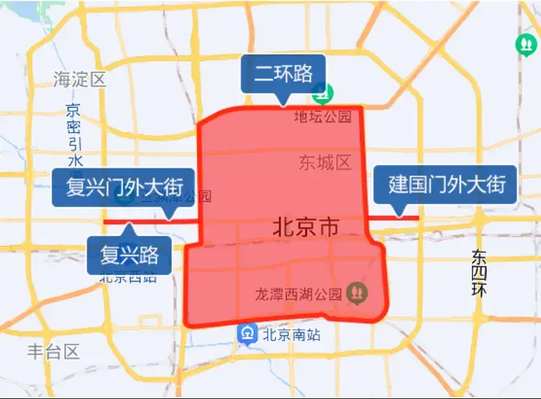 北京货车限行区域地图图片