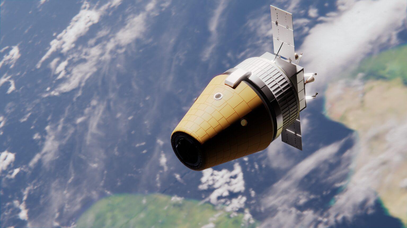 这是用飞机或火箭把飞船返回舱带到几公里或者几十公里的高空中,以