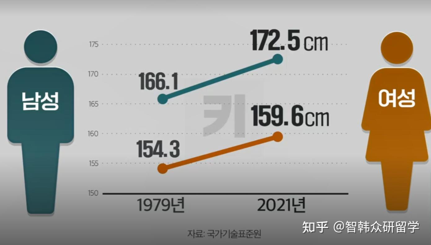 韩国男性平均身高图片