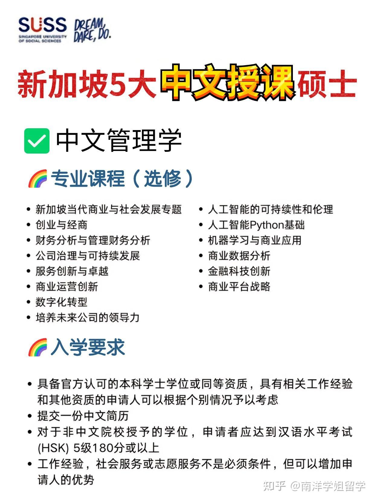 免语言+低门槛！新加坡5大中文授课硕士！ - 知乎