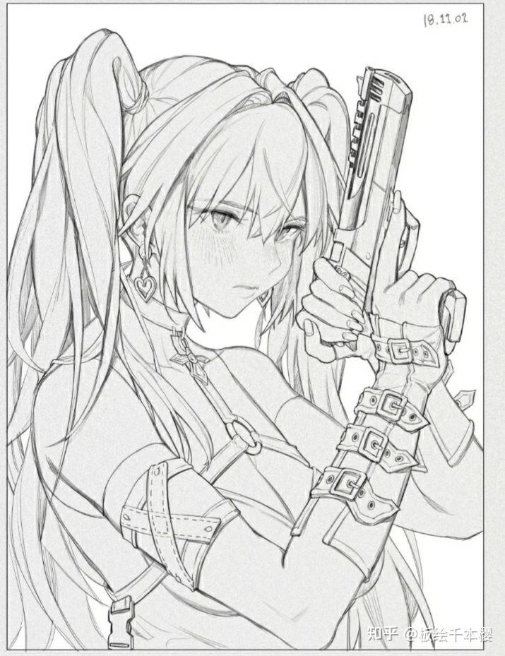 板绘临摹67人体格斗动态线稿