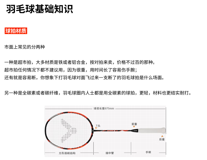 一文看懂,羽毛球小白秒懂的羽毛球拍基础知识科普 - 知乎