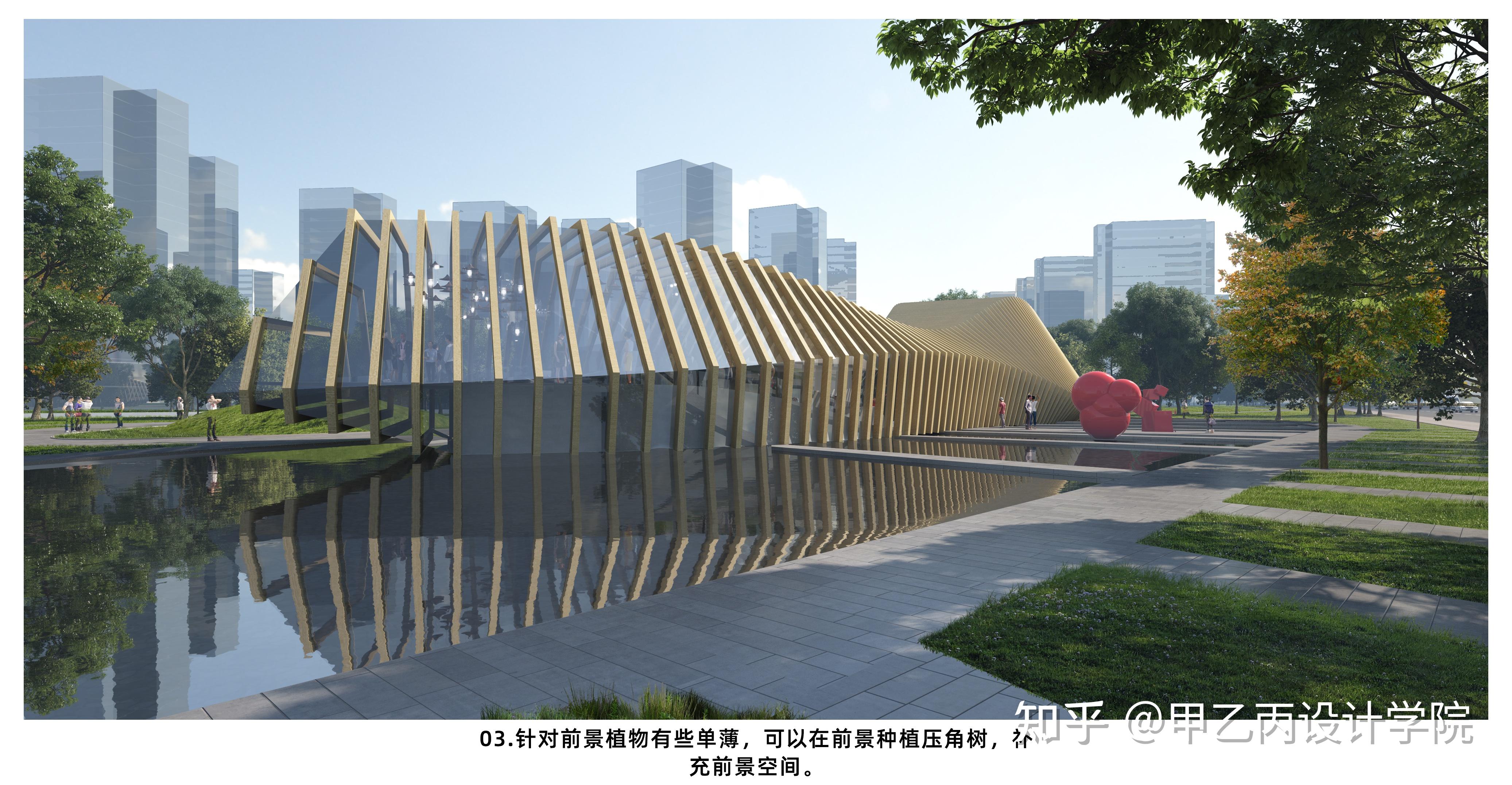 现代博物馆公园建筑效果图-出图步骤 - 知乎