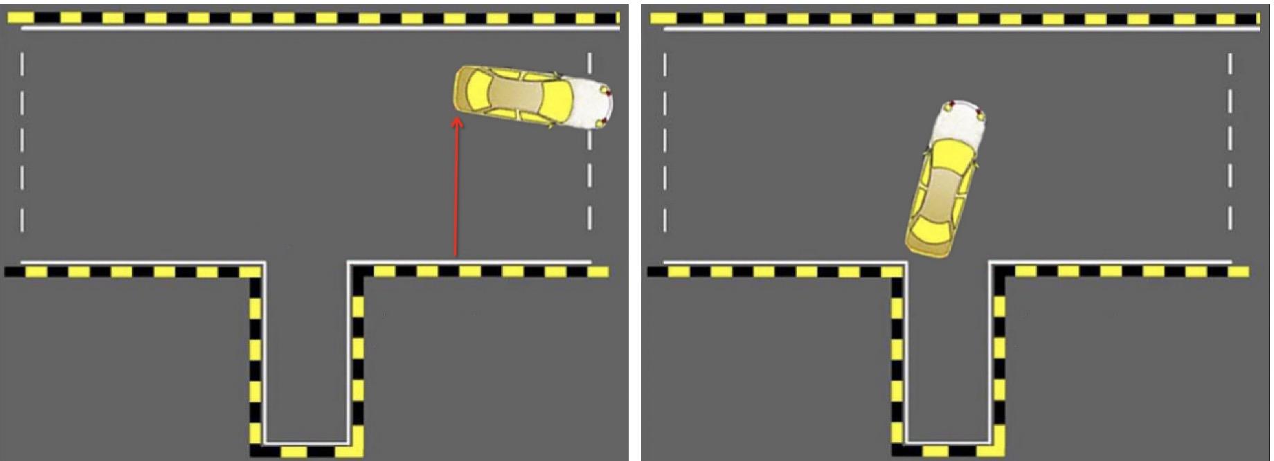 1,倒库时车轮压右前角出现这种情况,有两种原因:第一是停车时车身没有