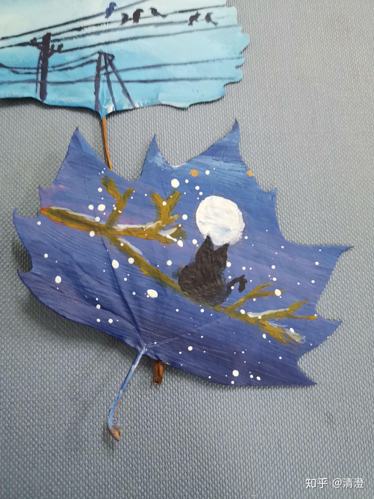 怎么在树叶上画画采集了好多秋天的干叶子该怎么制作呢