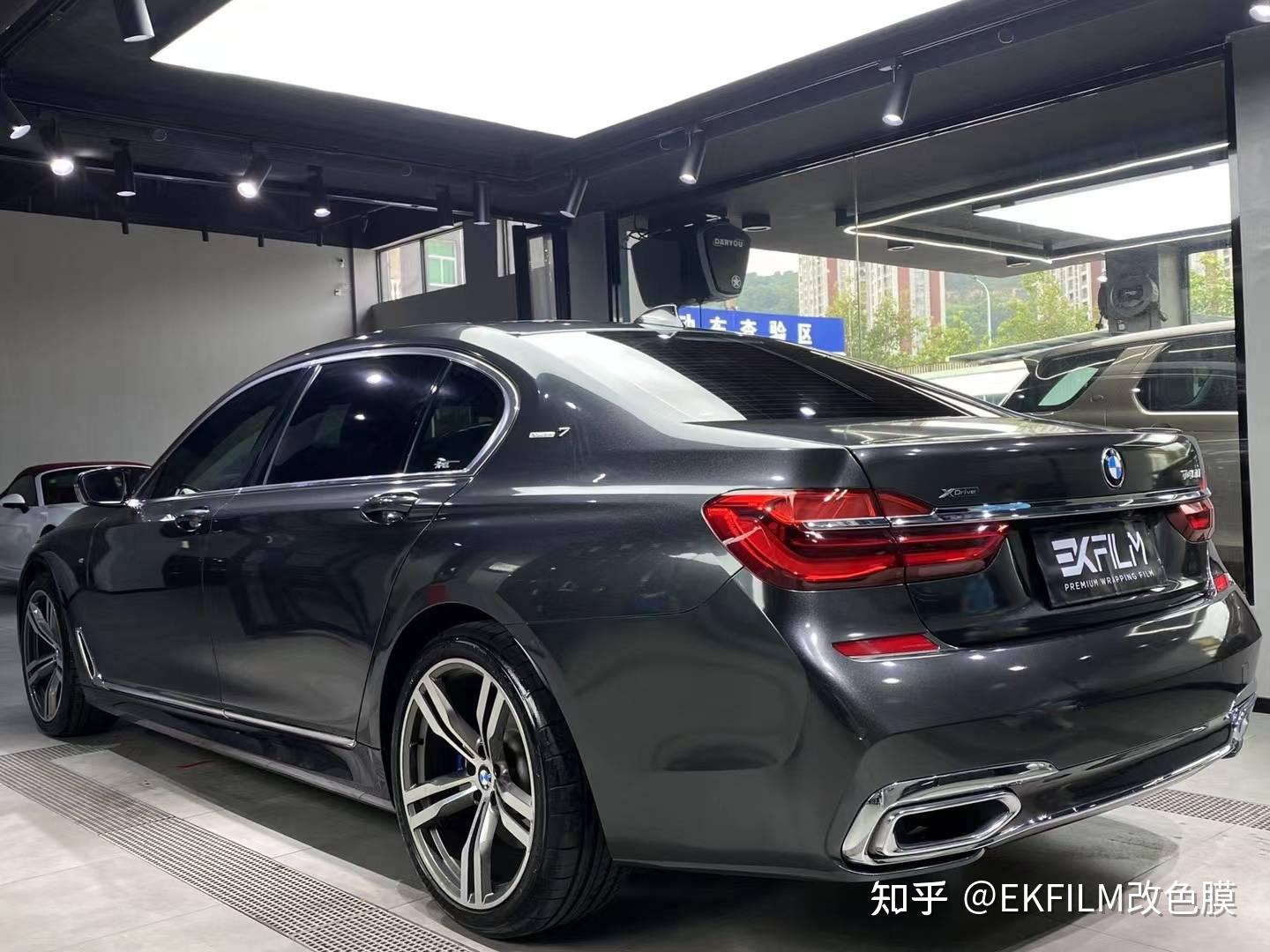 宝马7系改色贴膜#pet煤炭灰 #super glossy coal ash