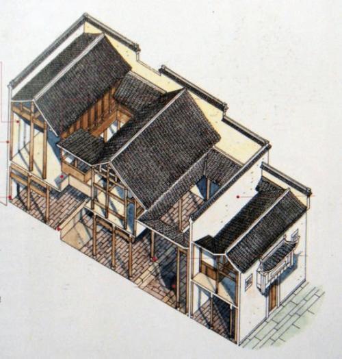 徽派建筑的天井并非是独立建筑结构,而是由四周房屋的斜坡屋顶"圈"出