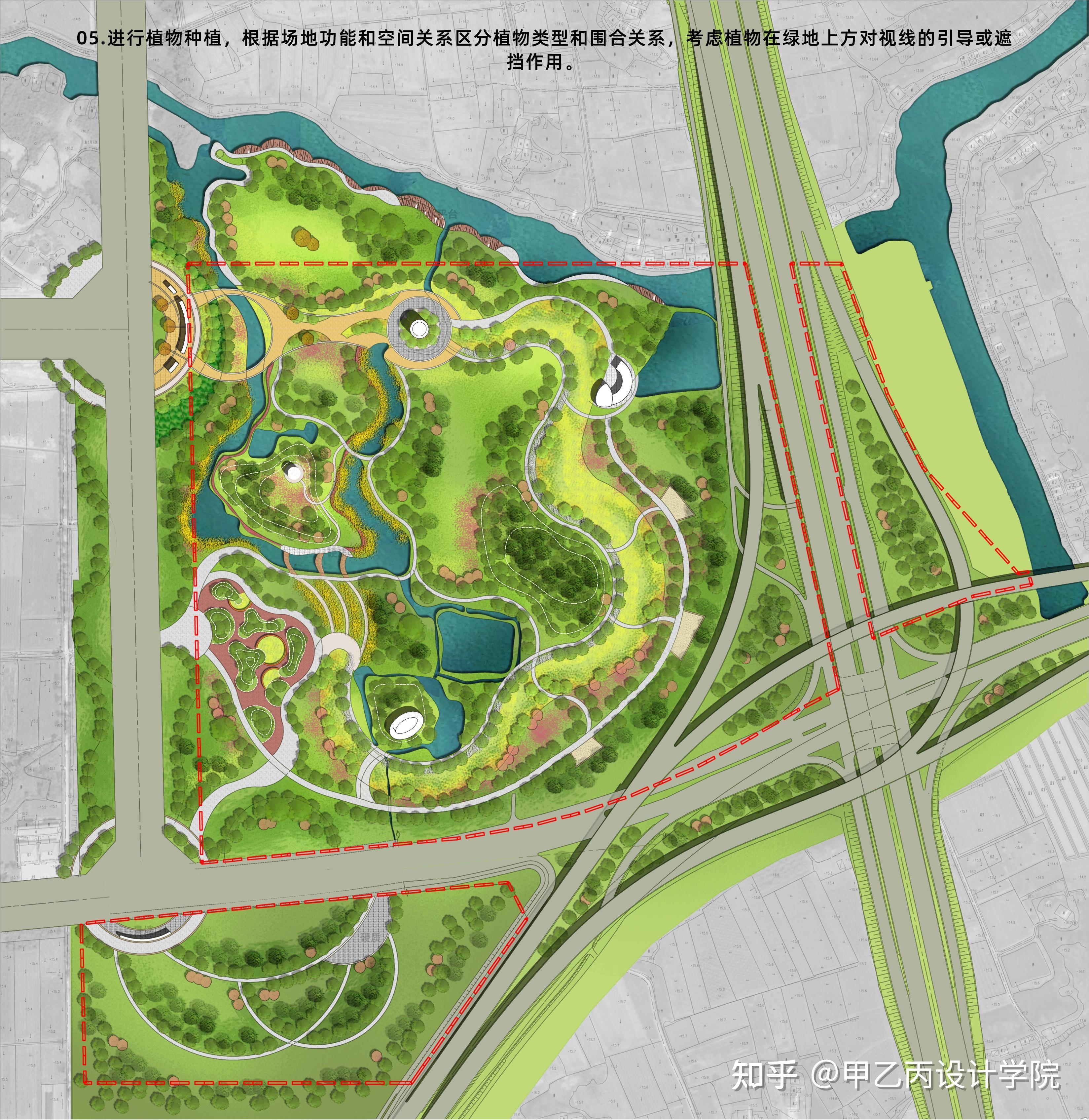 城市高架旁公园景观规划彩平图-出图步骤 - 知乎