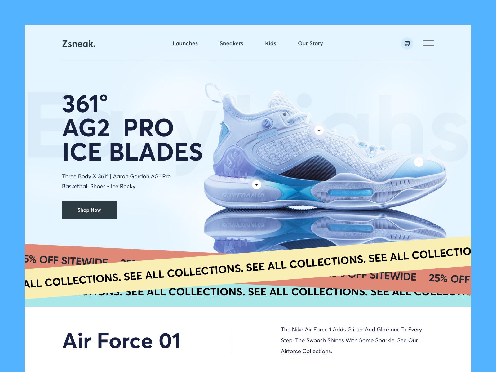 运动鞋产品电商网页设计