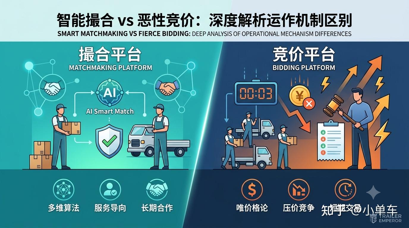 如何选择汽车托运平台必读:撮合平台与竞价平台的机制区别