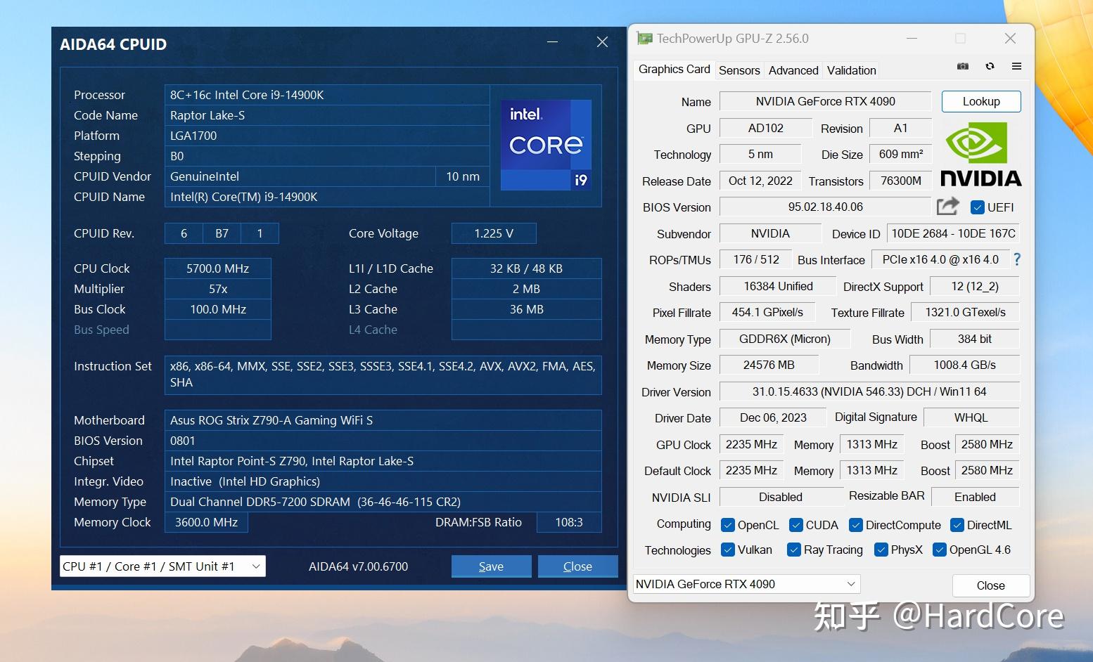 跑分之前簡單來介紹一下測試環境,處理器是core i9-14900k設置默認不