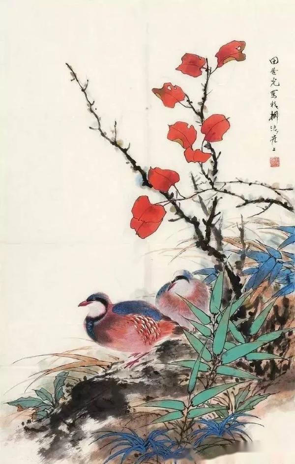 八仙花油彩画原画-