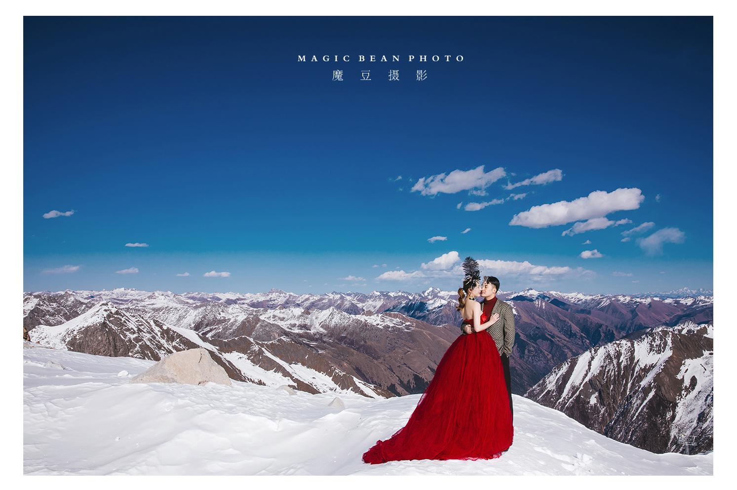 达古冰川旅拍雪景婚纱照大自然赋予灵魂深处的美景