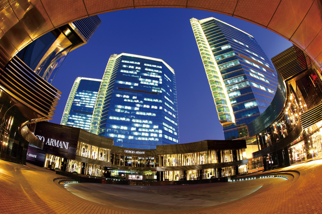 夜景走进华贸中心主力店北京skp与华贸购物中心,华贸商业街,华贸广场