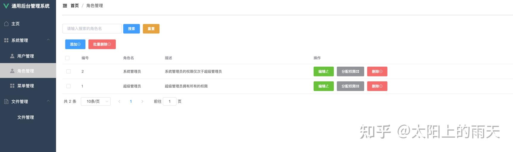 基于java+springboot+mybatis+vue+elementui 通用管理后台 知乎
