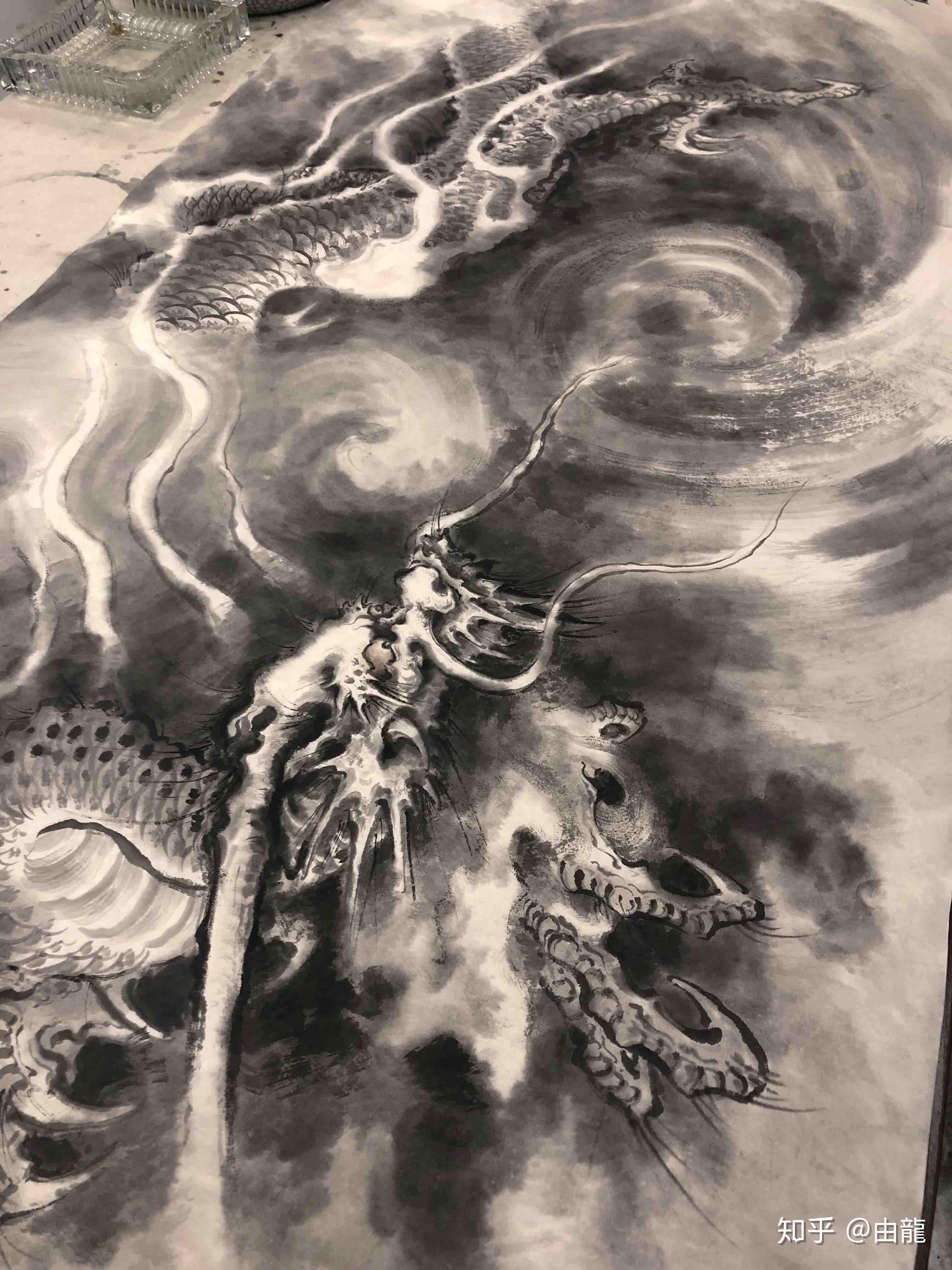 中国龙国画龙墨龙