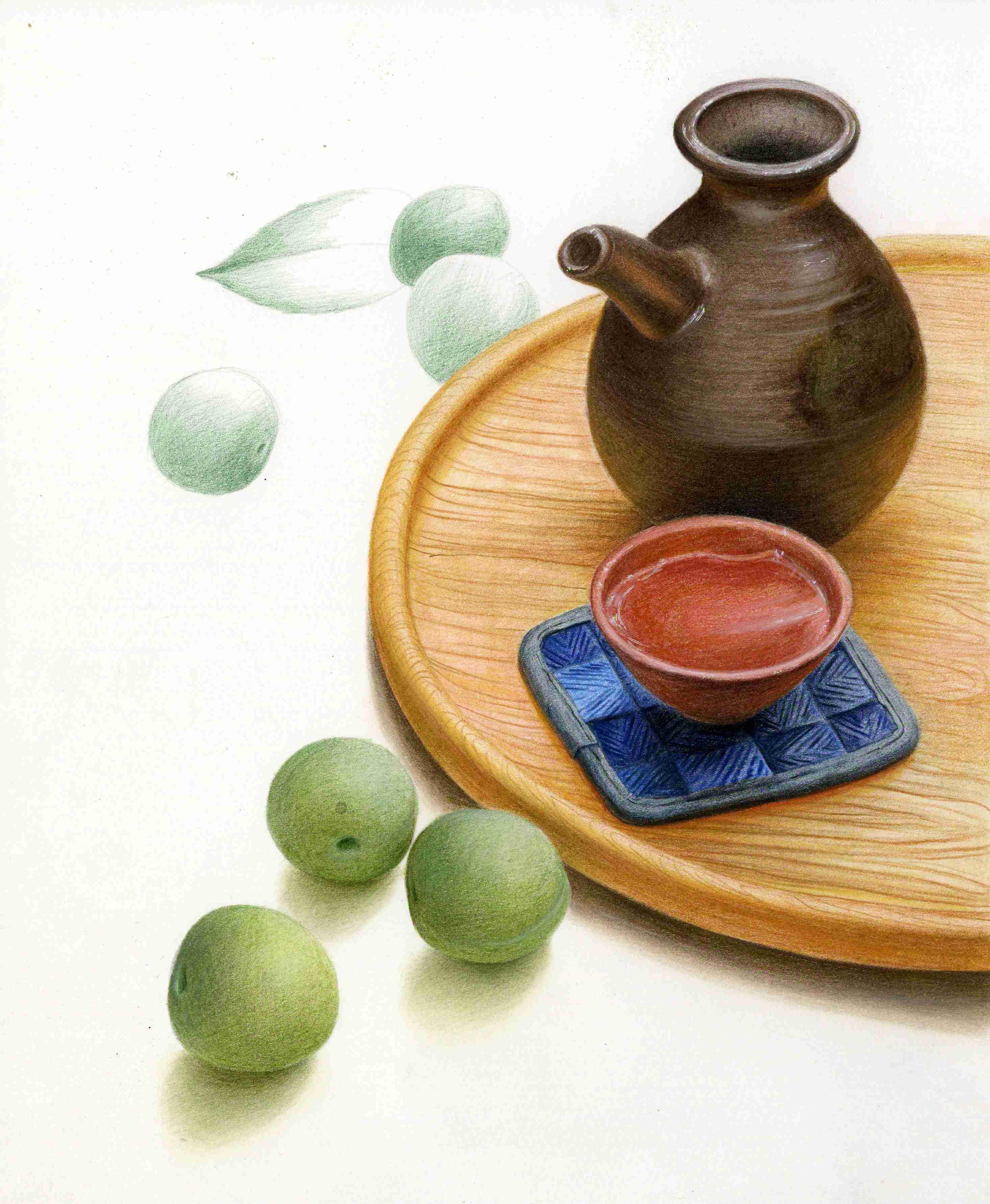 彩铅教程如何用彩铅画出古风感青梅煮酒教程