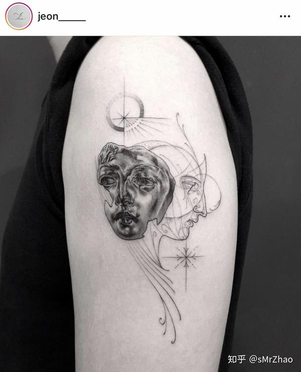 smrzhao纹身推荐第232期黑白几何禁欲宗教系现代性冷淡纹身