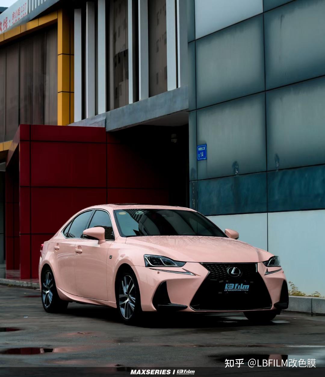 雷克萨斯ls -lb film改色膜超亮樱桃粉