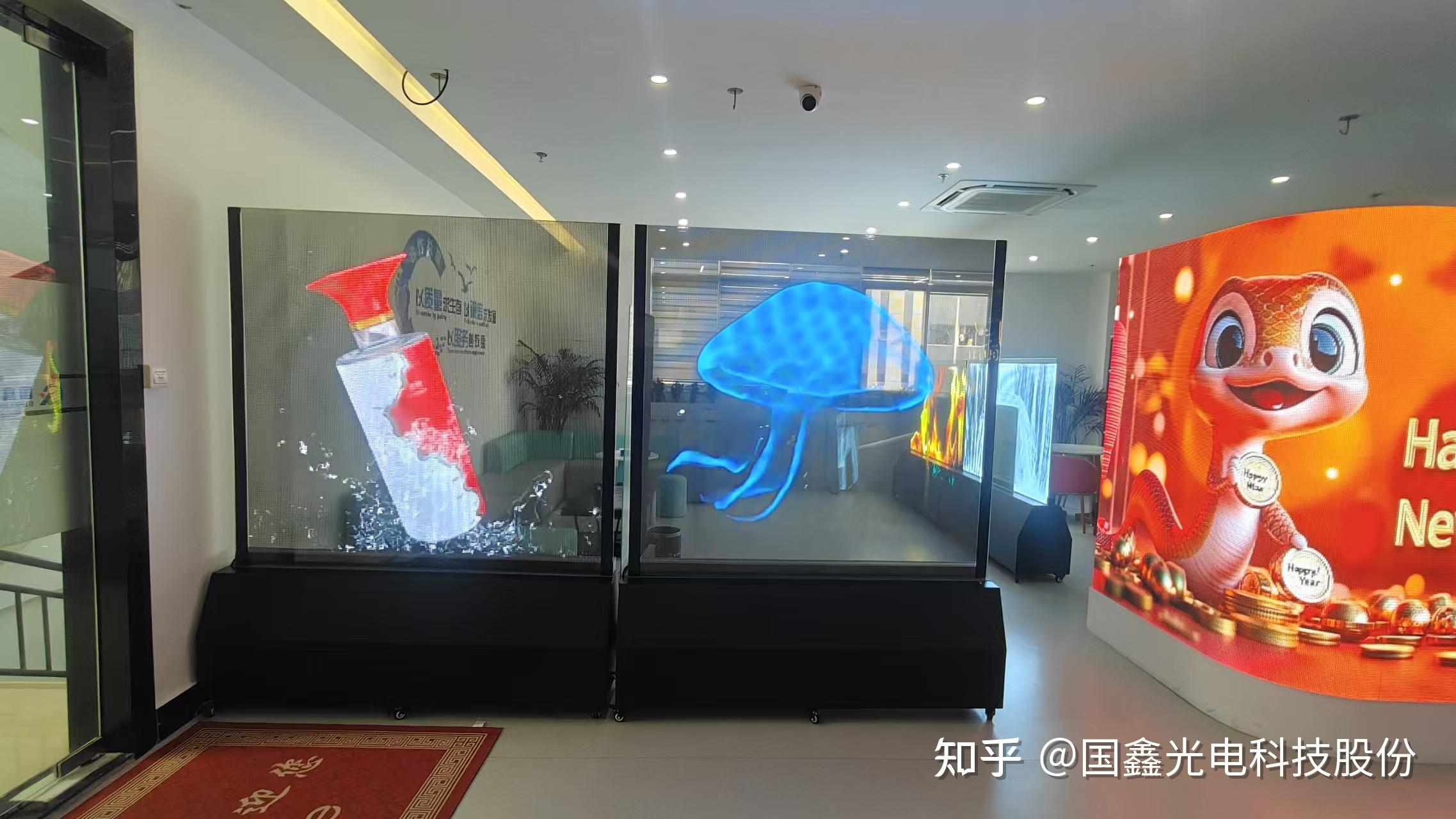 LED全息屏与LED晶膜屏：透明显示技术新潮流的“双雄争霸” - 知乎